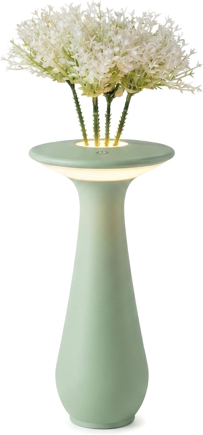 Lámpara mesa flores recargable luz nocturna