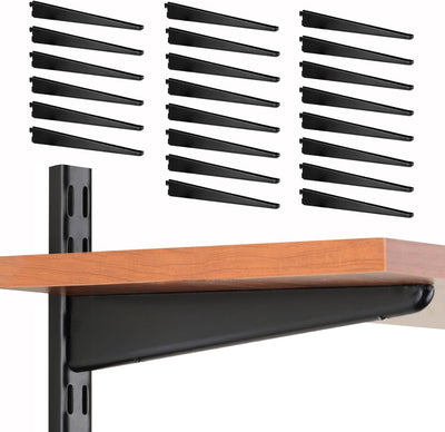 24 Soportes Estante Metal Negro 12pulg Ajustables