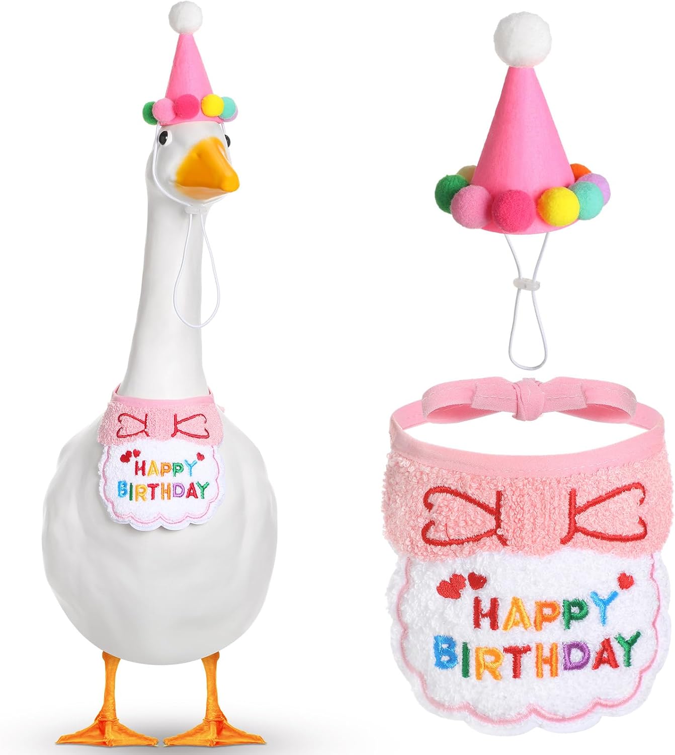 Disfraz ganso cumpleaños sombrero bandana 17pulg rosa