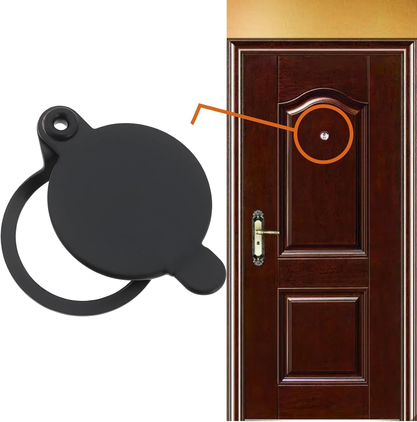 2 Pzas Visor Puerta Metal Negro para Casa Hotel