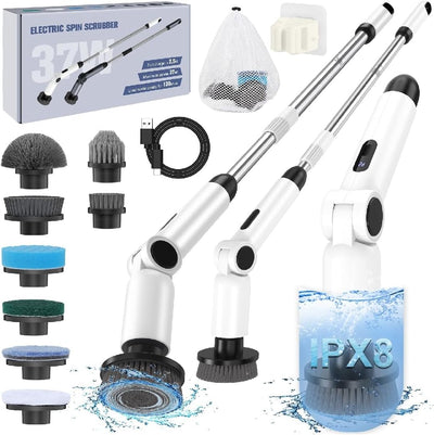 Limpiador baño IPX8 110lb 9 cepillos 2 velocidades