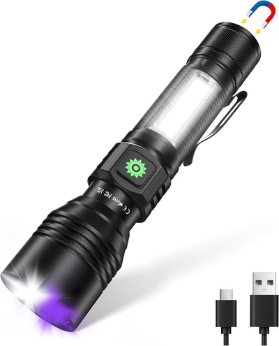 Linterna 3en1 UV 395nm recargable USB luces negras portátiles