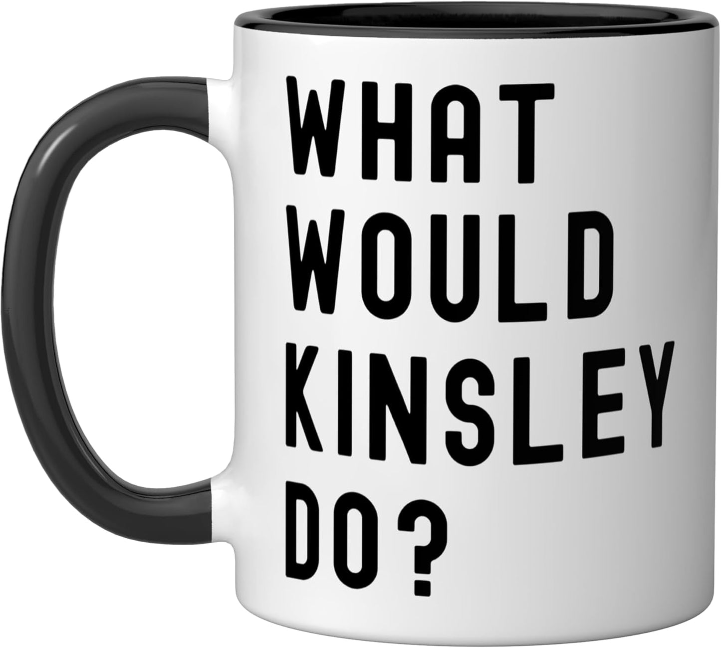 Taza cerámica What Would Kinsley Do Negro/Blanco