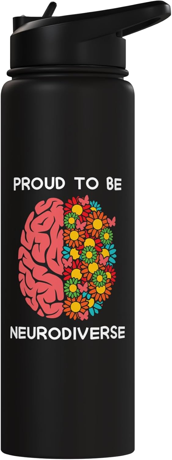 Botella de agua acero inoxidable aislada para neurodivergentes