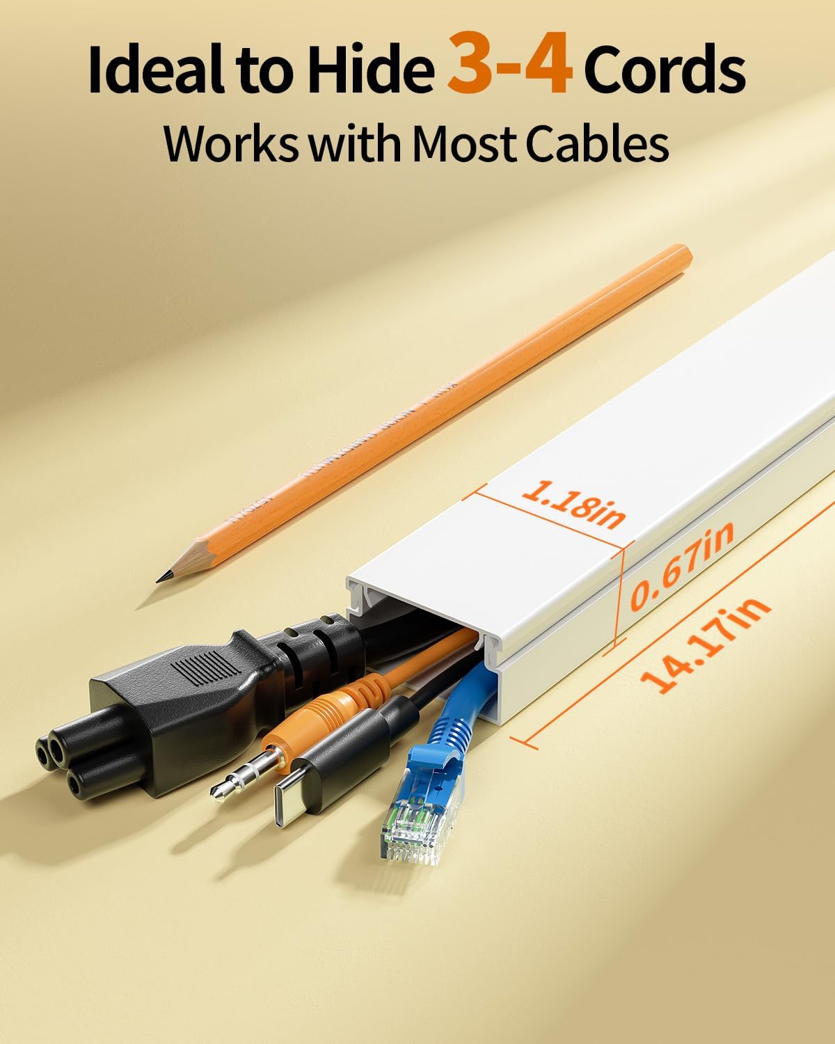Cubridor de cables para TV 70.8pulg blanco