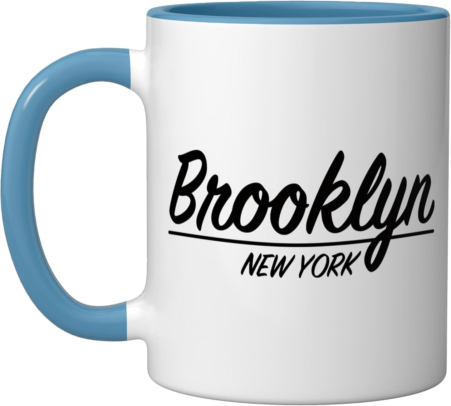 Taza Cerámica Brooklyn New York Script Azul/Blanco