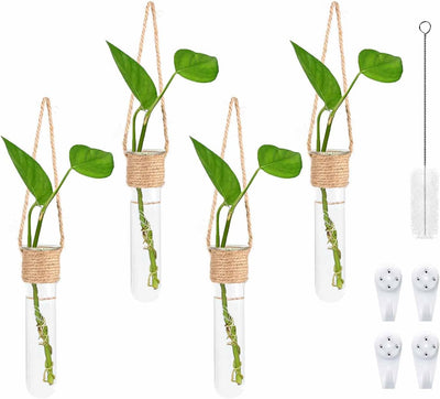 Maceta cristal colgante terrario florero decorativo 4uds