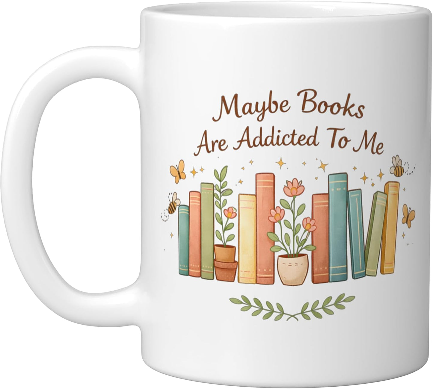 Taza cerámica para lectores Maybe Books Are Addicted To Me Blanca