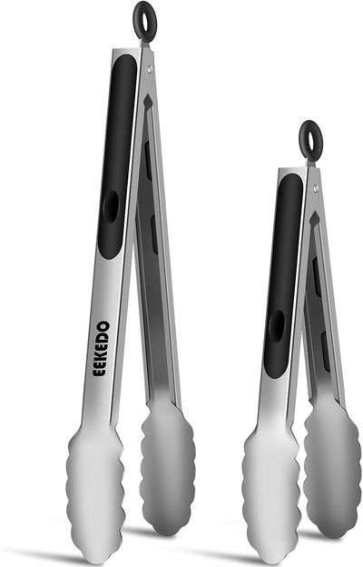 Pinzas acero inox 600grados agarre silicona cocina barbacoa