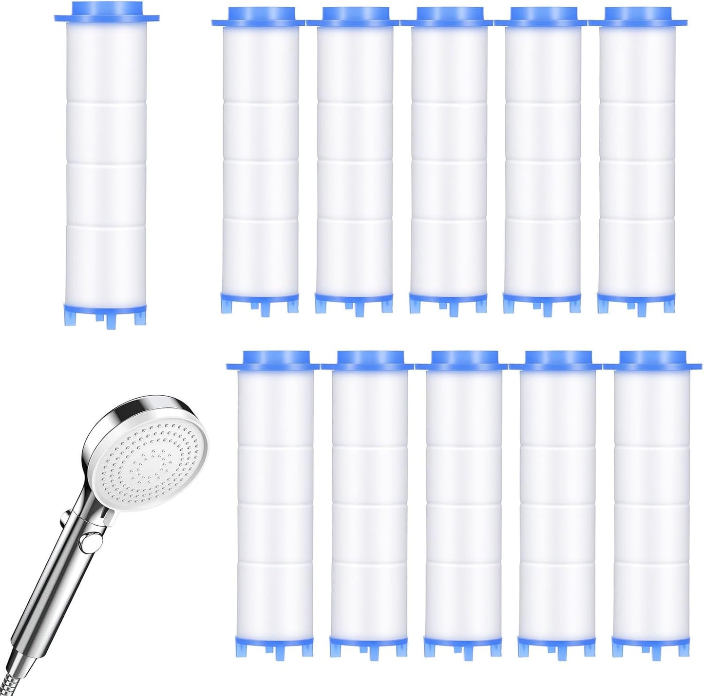 10 Pzas Filtro Cabezal Ducha Algodón PP 3x1pulg