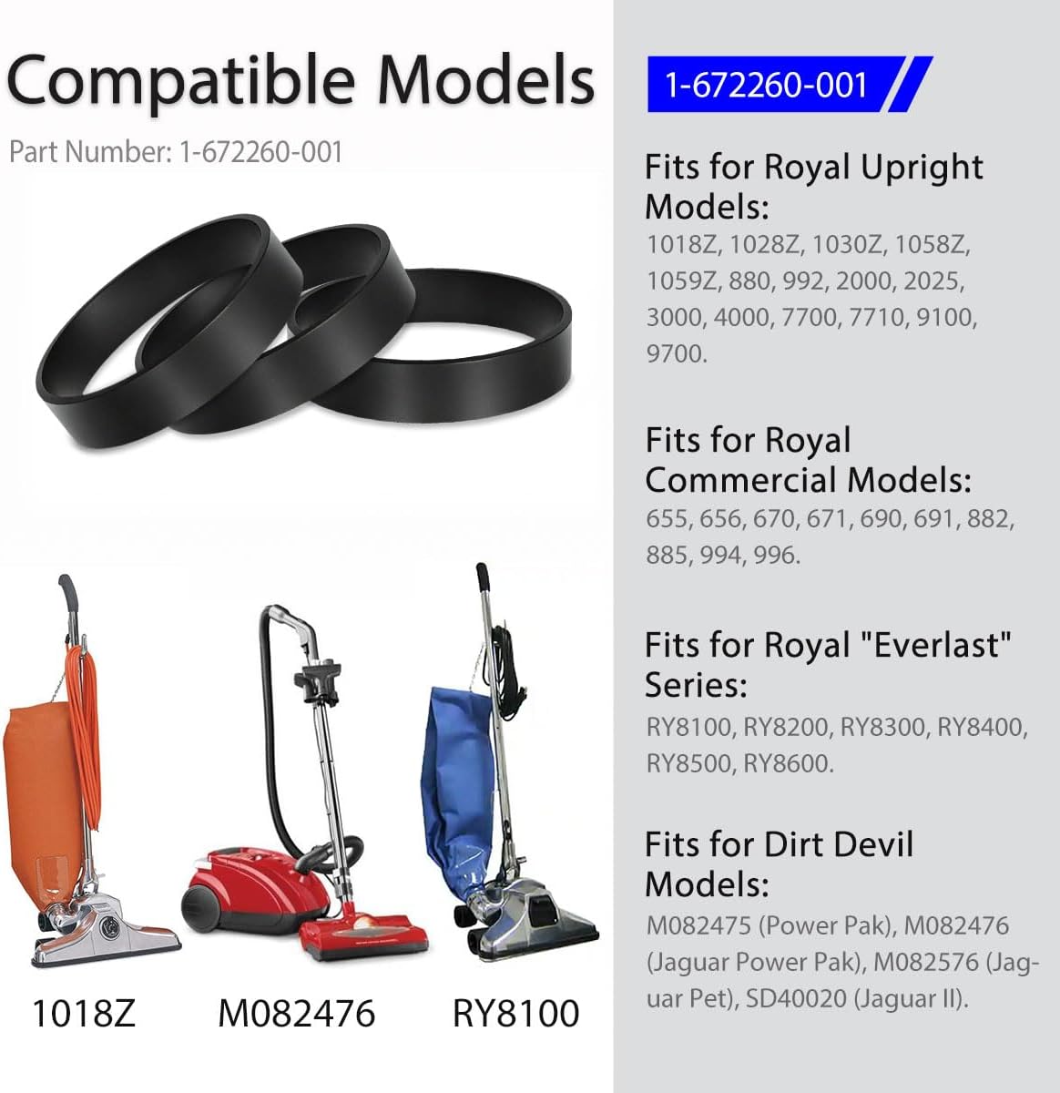 Repuesto correa vacío para Royal 1018Z 1028Z