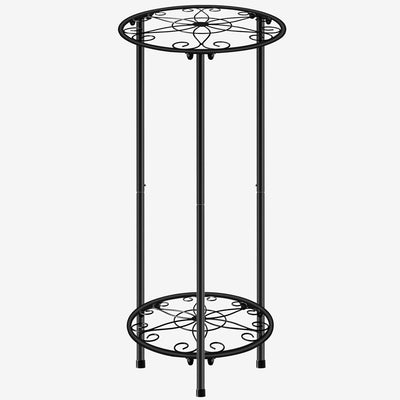 Soporte para plantas metal inox 23.9pulg 2 niveles jardín