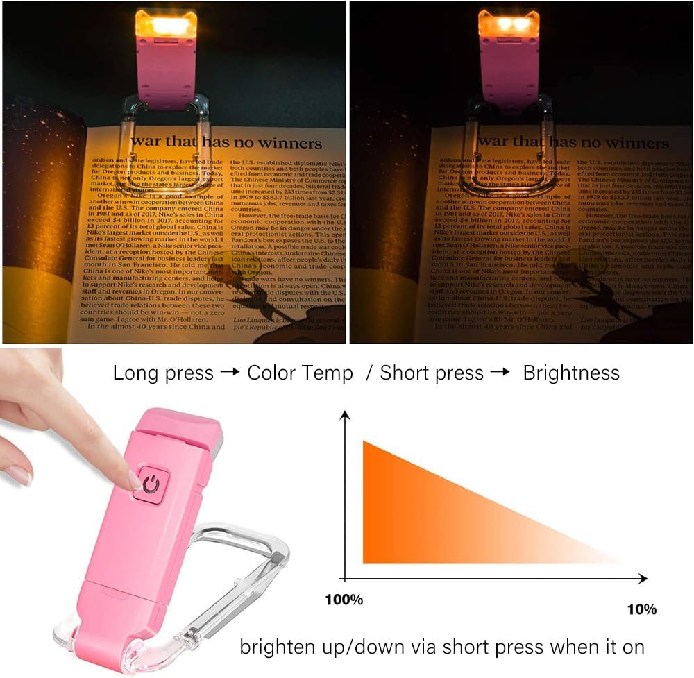 Luz lectura recargable con clip 3 temperaturas azul