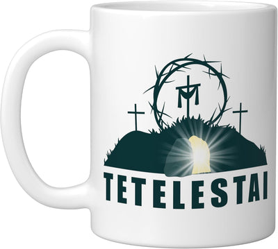 Taza Cerámica Pascua Resurrección Cristo Blanco