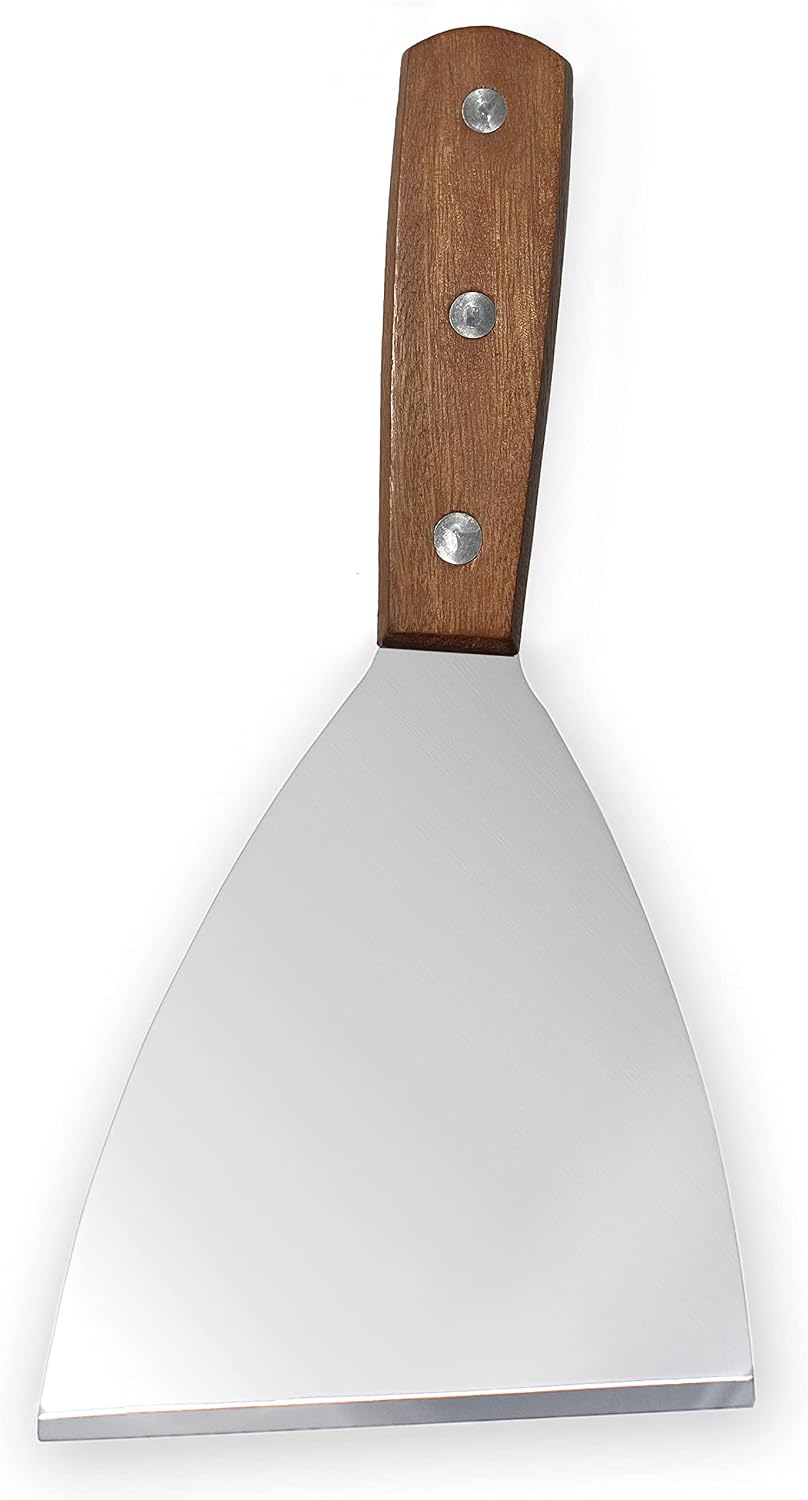 Espátula acero inox parrilla inclinada mango madera