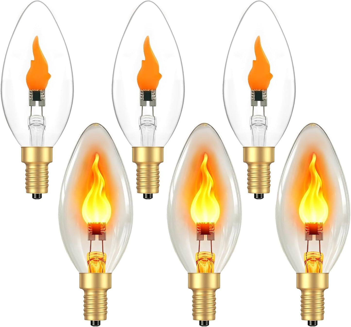 6 Pzas Bombilla LED E12 Vidrio Claros Decoración