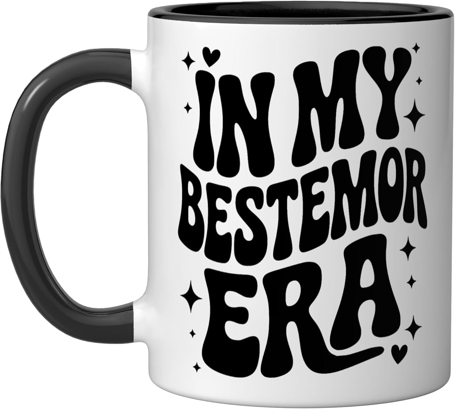 Taza Cerámica Escandinava Con Dibujo Abuela Negro/Blanco