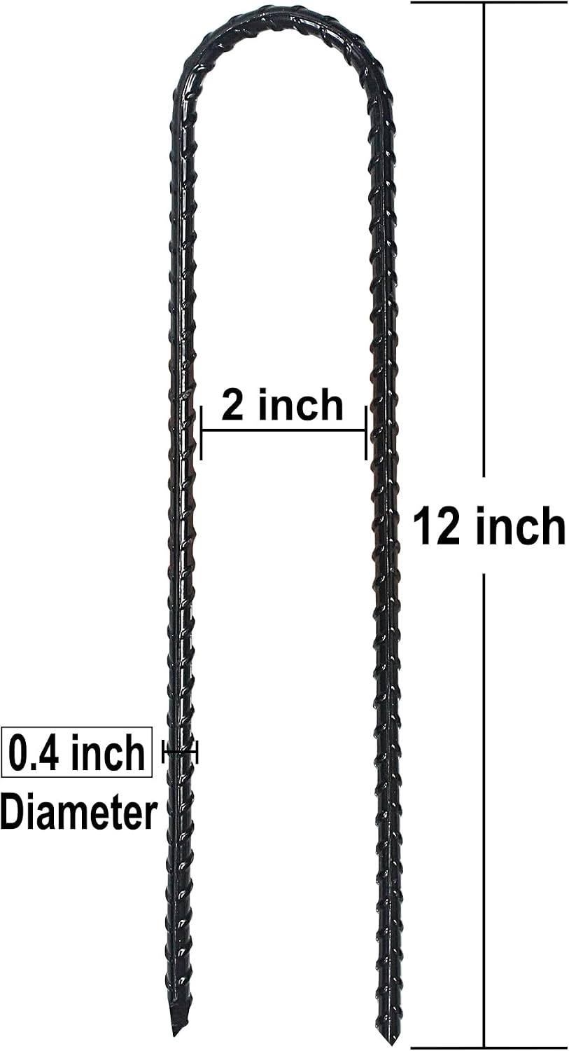 Estacas viento forma U para trampolín camping negro
