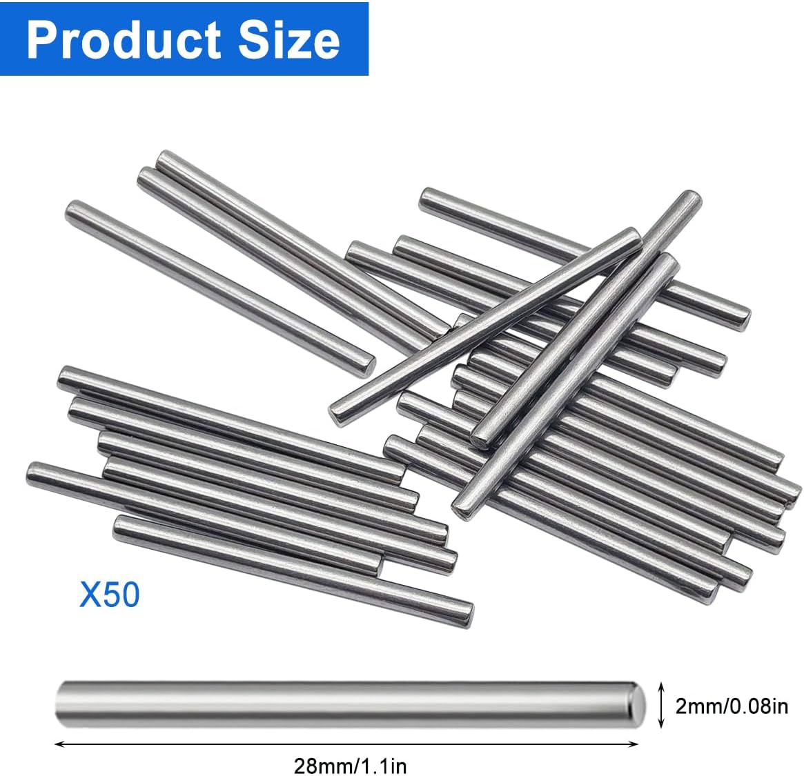 Set 50 clavijas acero inox M2
