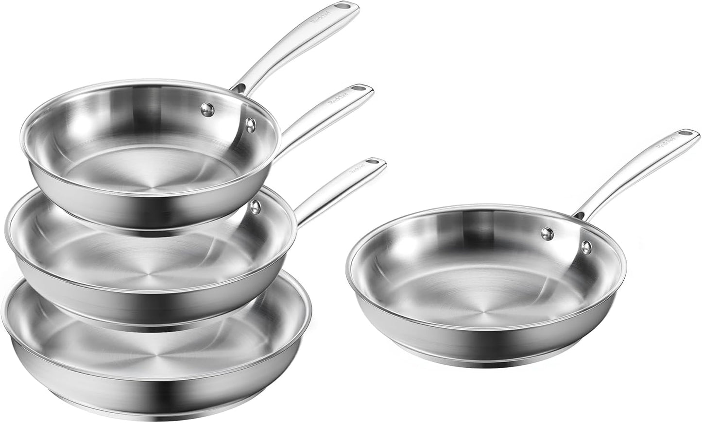 Set 4 Sartenes Acero Inox Inducción No Tóxicas