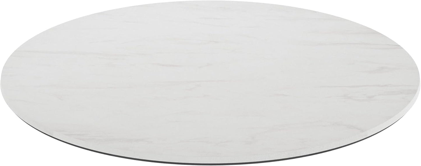 Mesa redonda HPL blanco 36pulg borde sin costura resistente