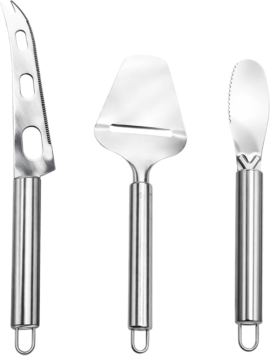 Cortador queso 3 Pzas acero inox asas ergonómicas