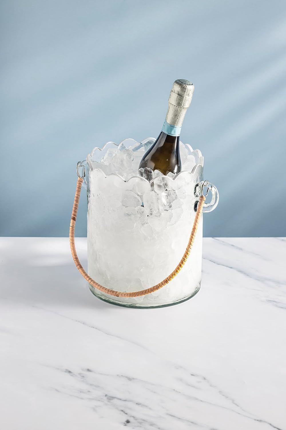 Cubo hielo vidrio festoneado