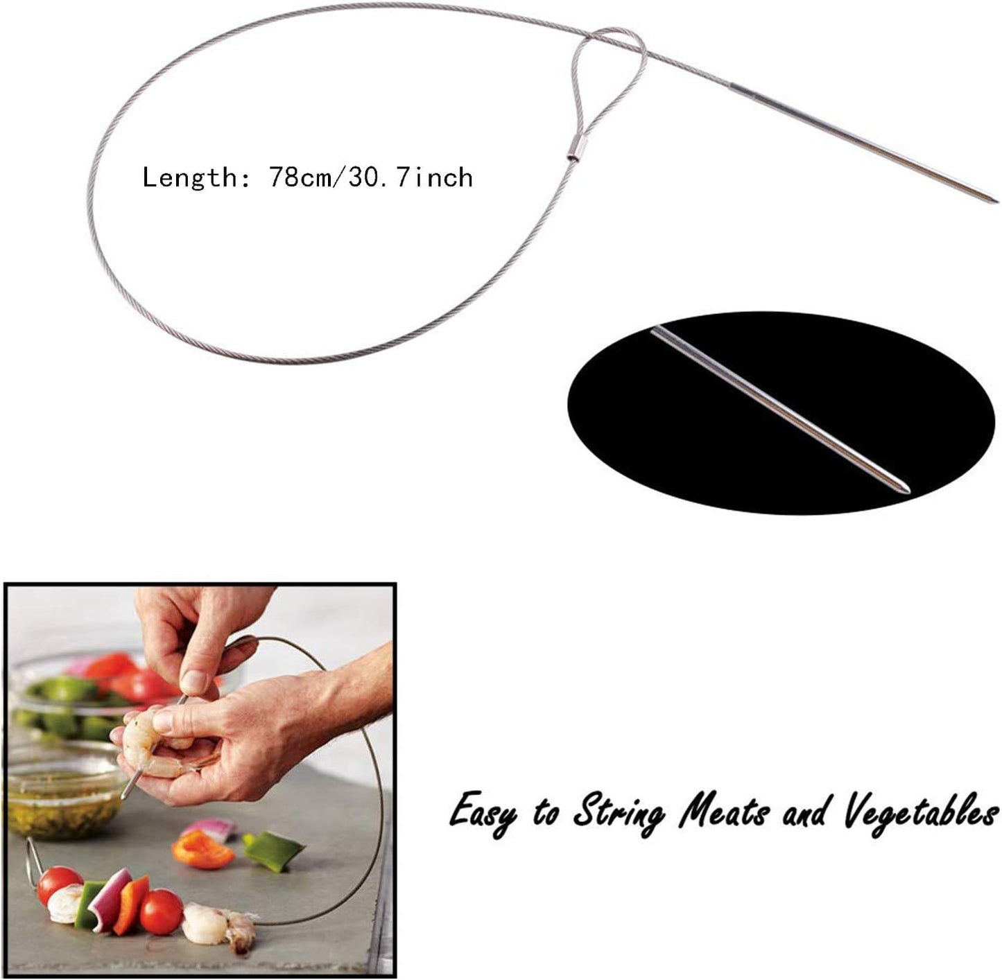Brochetas flexibles acero inox 29pulg 8pzas
