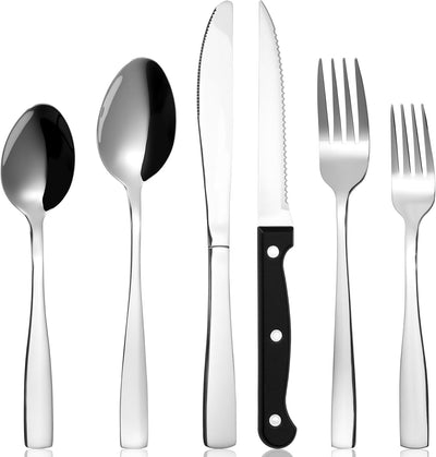 Set 6 Pzas Cubiertos Acero Inox Grado Alimenticio para Hogar