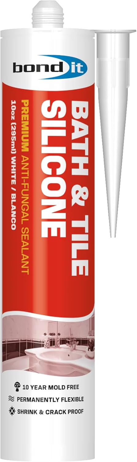Sellador silicona baño y azulejos flexible impermeable 10oz