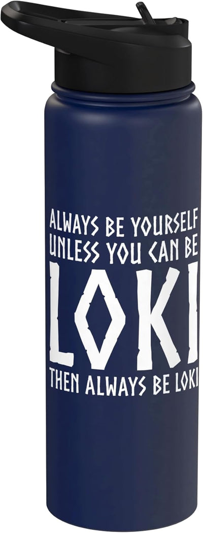 Botella de agua acero inoxidable insulado Loki dios vikingo mitología nórdica