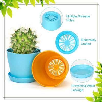 8 Pzas Macetas Plástico para Plantas Interior