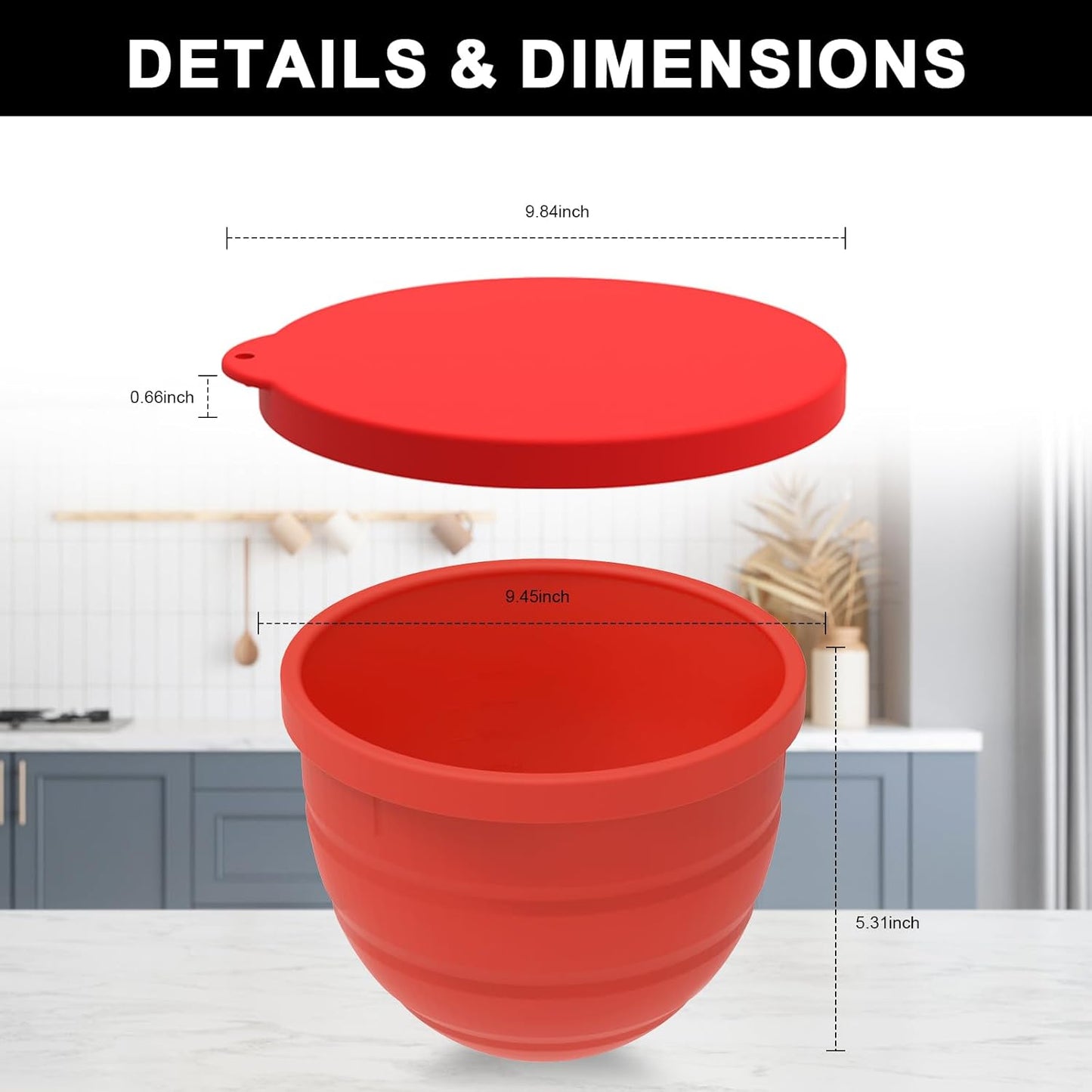 Forros silicona plegables 5qt batidora con tapas rojos