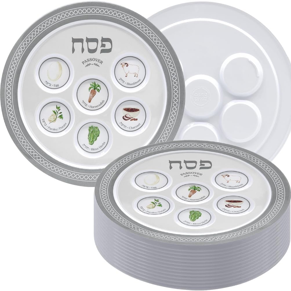 Plato Pesach Melamina Plata Paquete 12 Unids 12pulg
