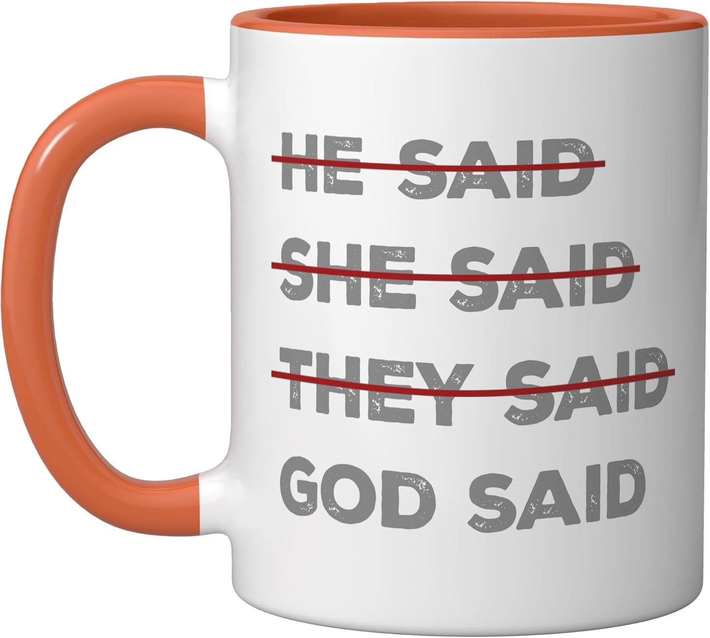 Taza Cerámica God Has the Final Word Naranja/Blanco