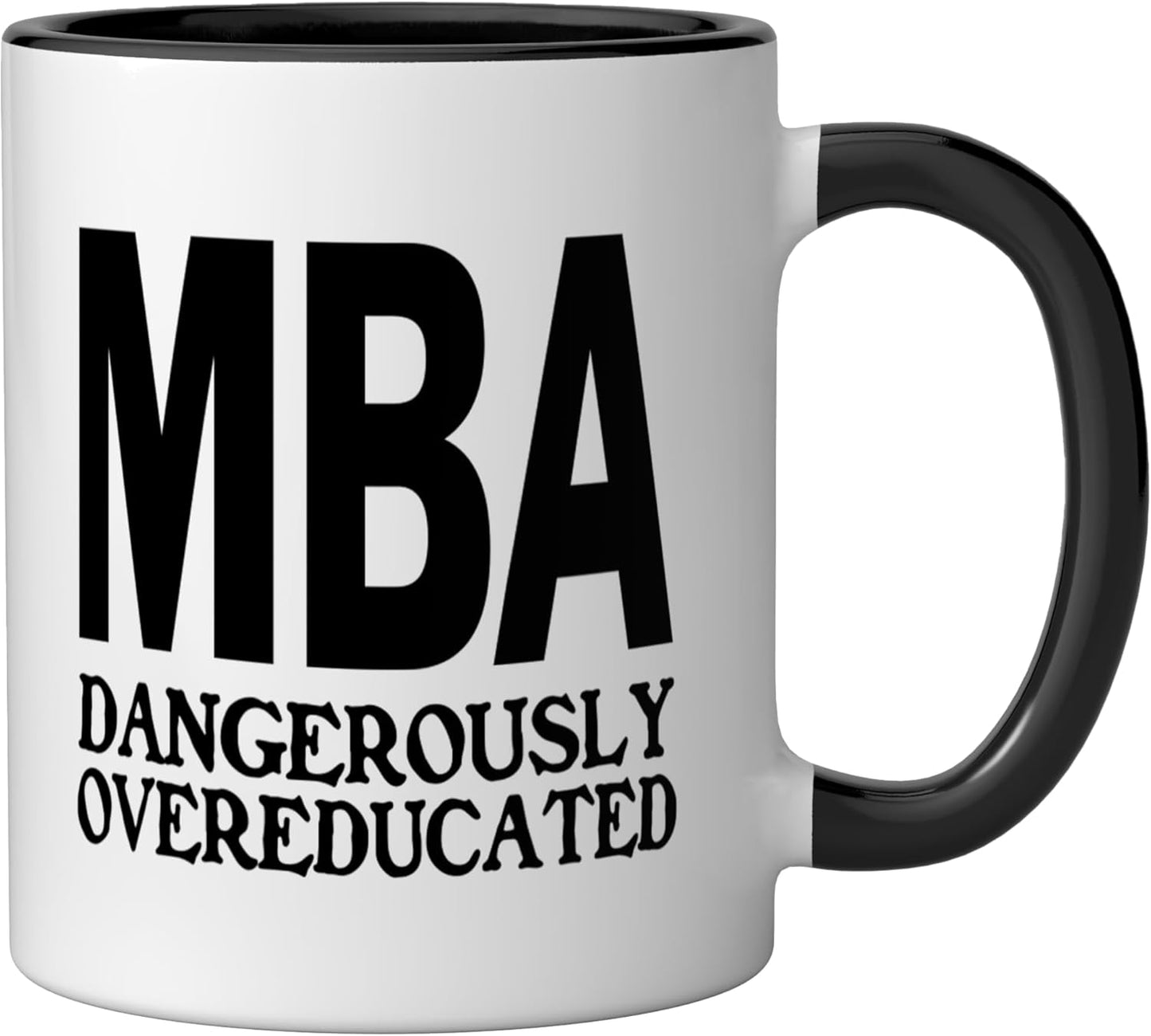 Taza de cerámica MBA Degree Humor negra/blanca