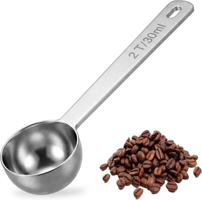Cuchara de café de acero inoxidable 304 con mango largo para granos, expreso y té