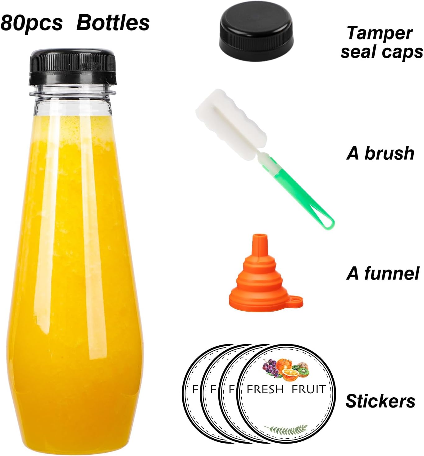 Botellas de plástico reutilizables 12 oz para jugos, té y batidos