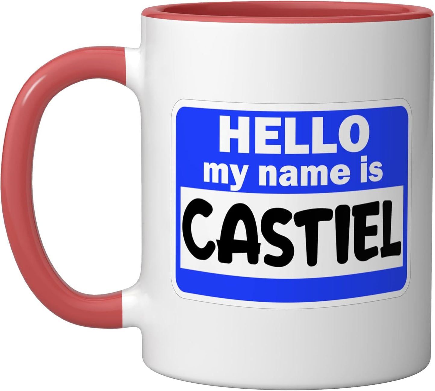 Taza Cerámica con Nombre Castiel Rojo/Blanco