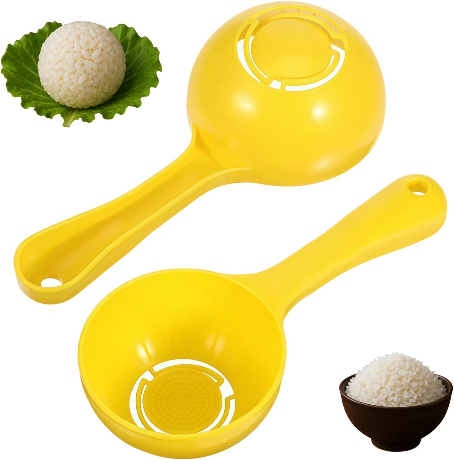 Moldes de cuchara de arroz semicircular amarillo para cocina