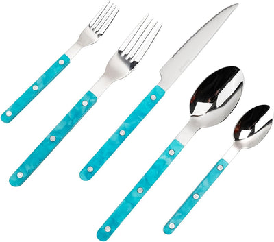 Set 20 Pzas Cubiertos Acero Inox 18/10 con Mango Resina