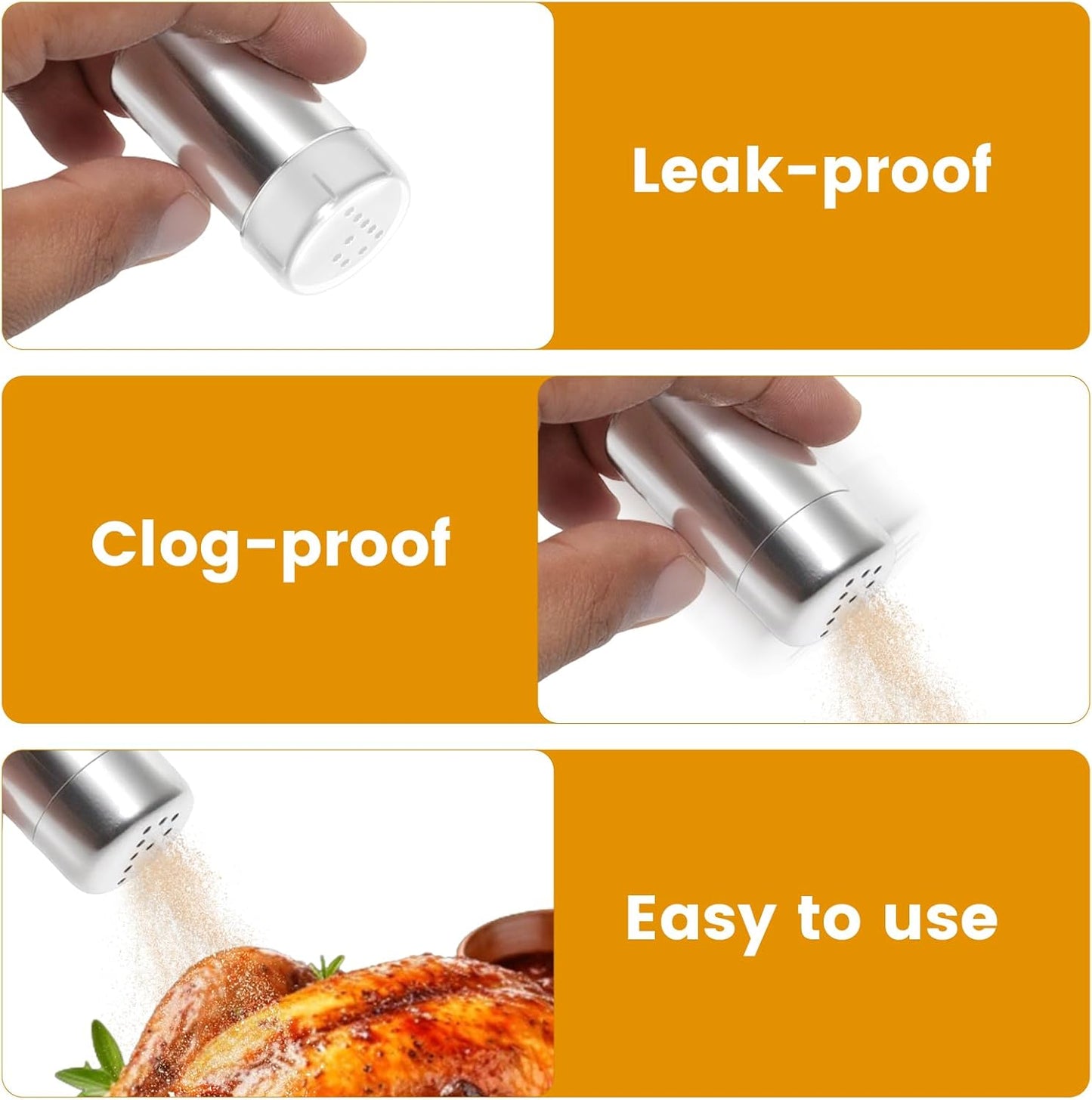 Juego de 4 cocteleras de acero inoxidable S&P con tapas a prueba de fugas