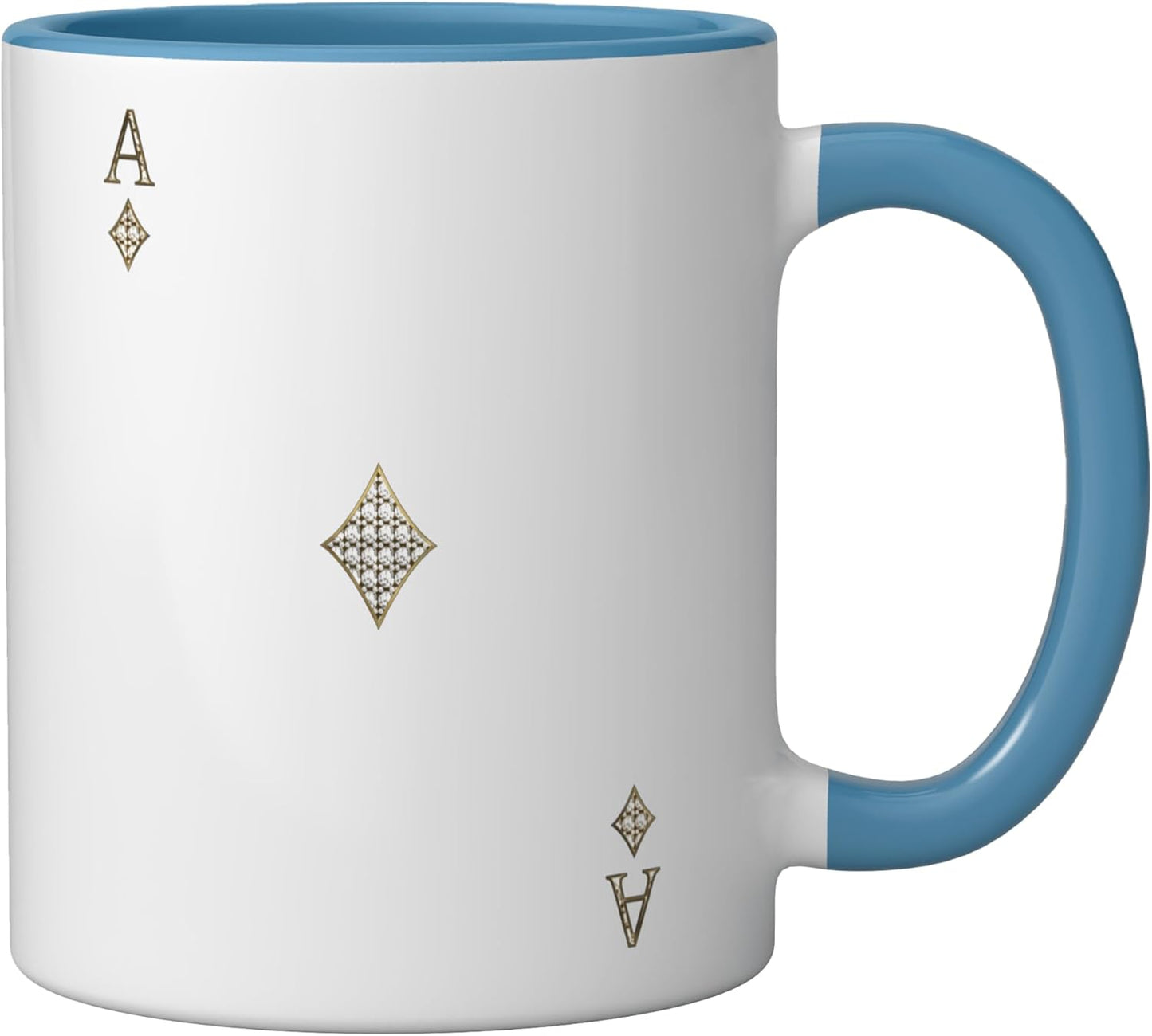 Taza cerámica para cartas de poker Ace of Diamonds azul/blanco