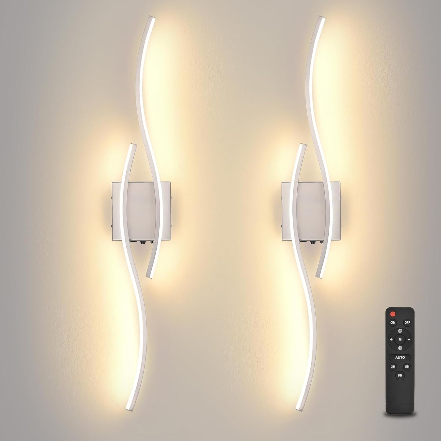 Aplique pared LED inalámbrico recargable 31.4pulg 3 colores