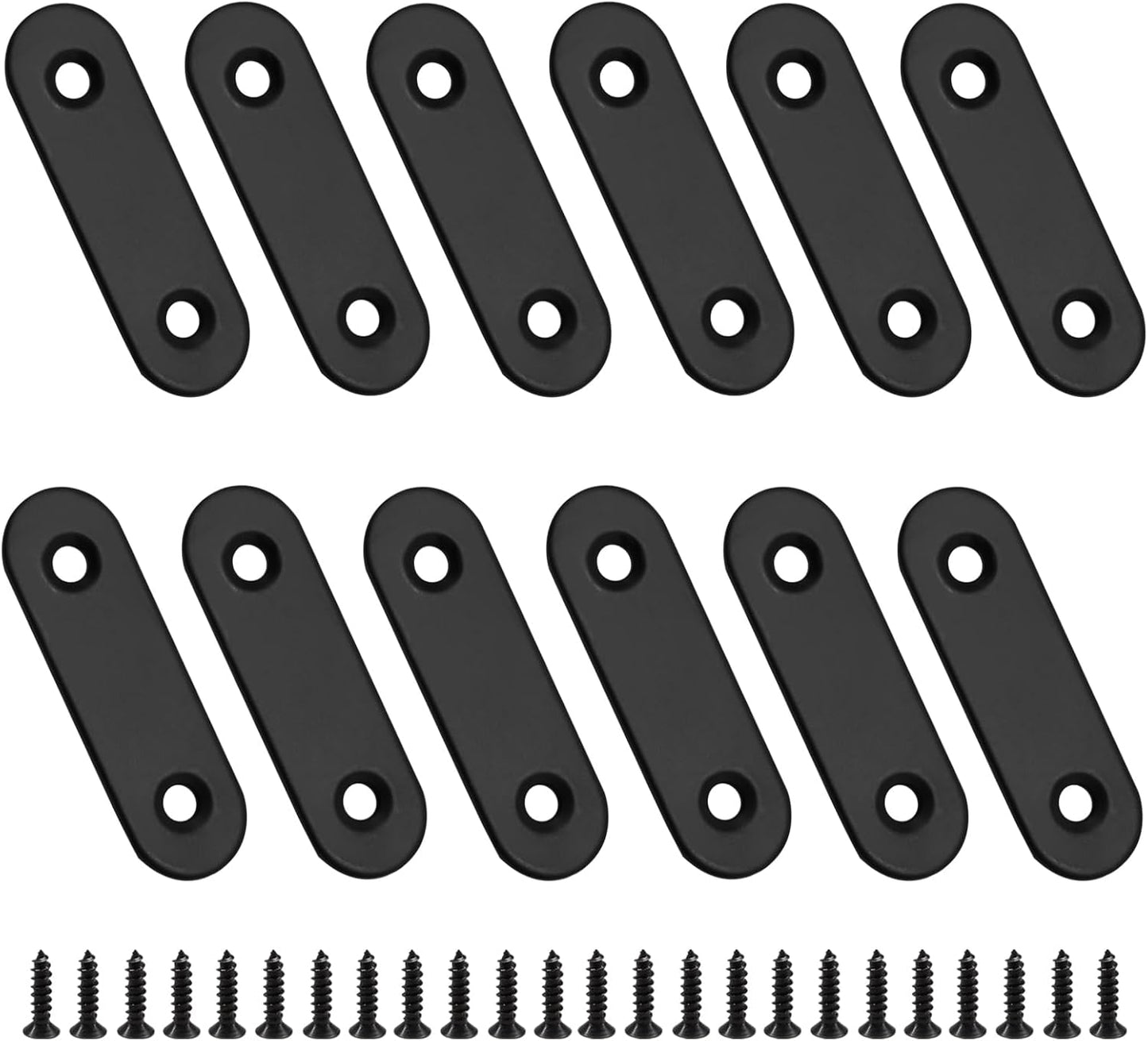 Set 12 Brackets Acero Inox Negro 2pulg Refuerzo Muebles