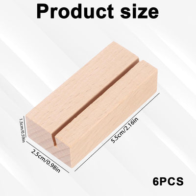 6 Soportes Madera para Números Mesa 2.17pulg Tarjetas Imagen
