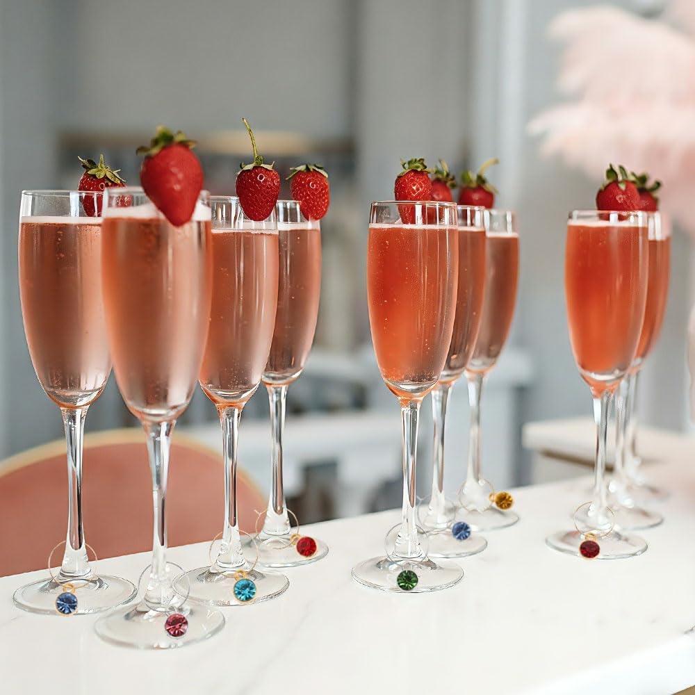 Dijes para copas de vino 24 pzas anillos boda fiesta
