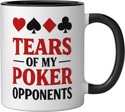 Taza de cerámica Tears Of My Poker Opponents negra/blanca