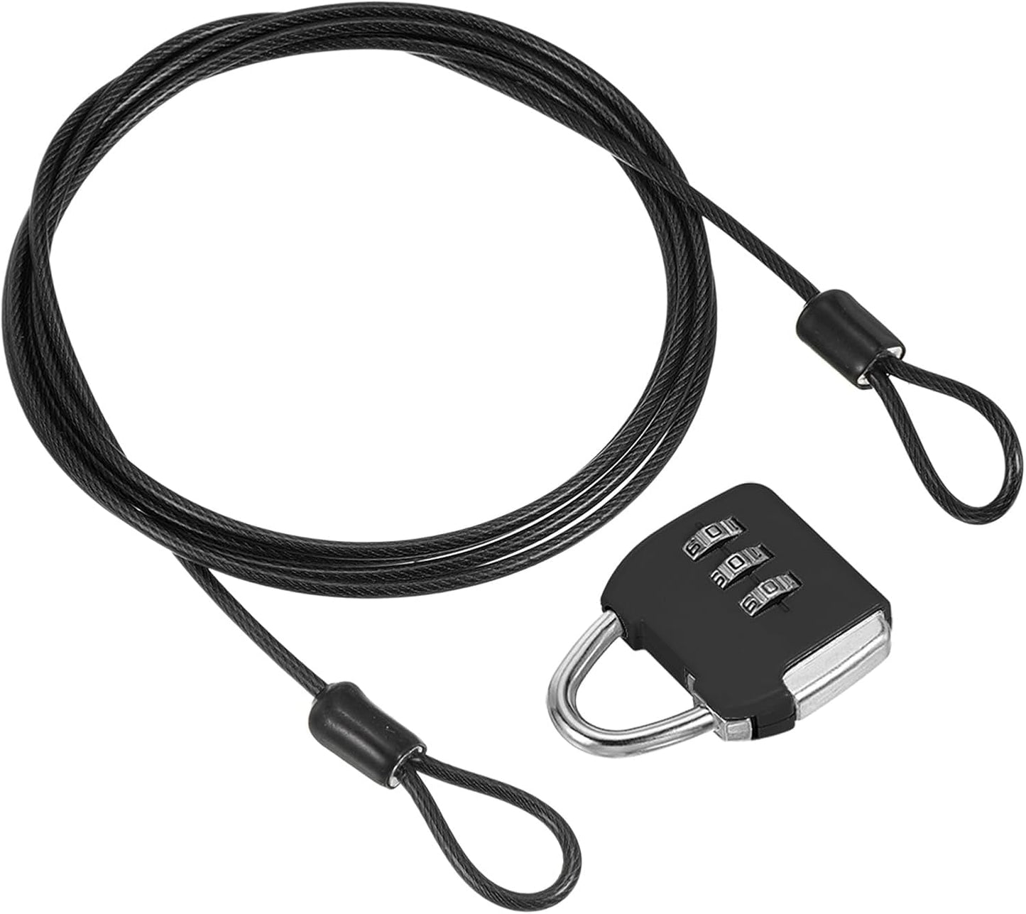 Cable acero con cerradura 3 dígitos 4.9pies para maleta