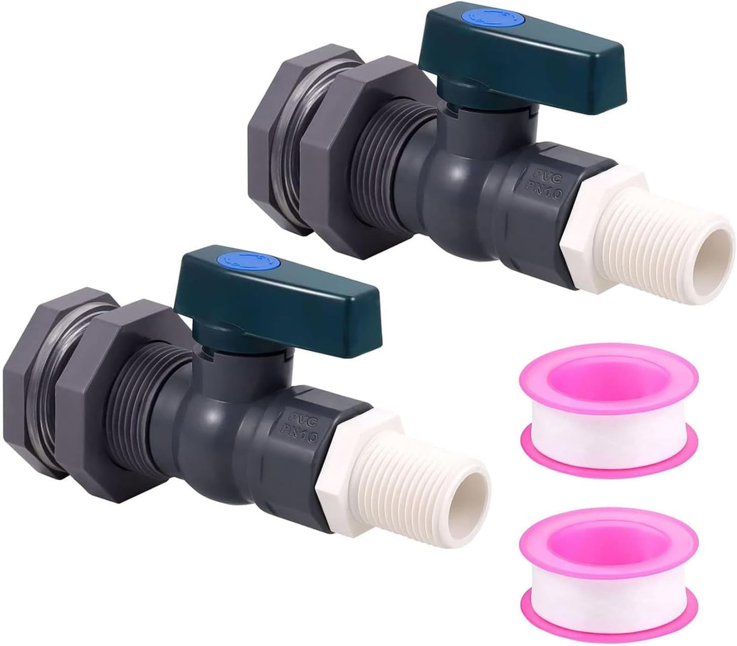 Kit espita PVC 2 pzas para barril lluvia 3/4 con adaptador
